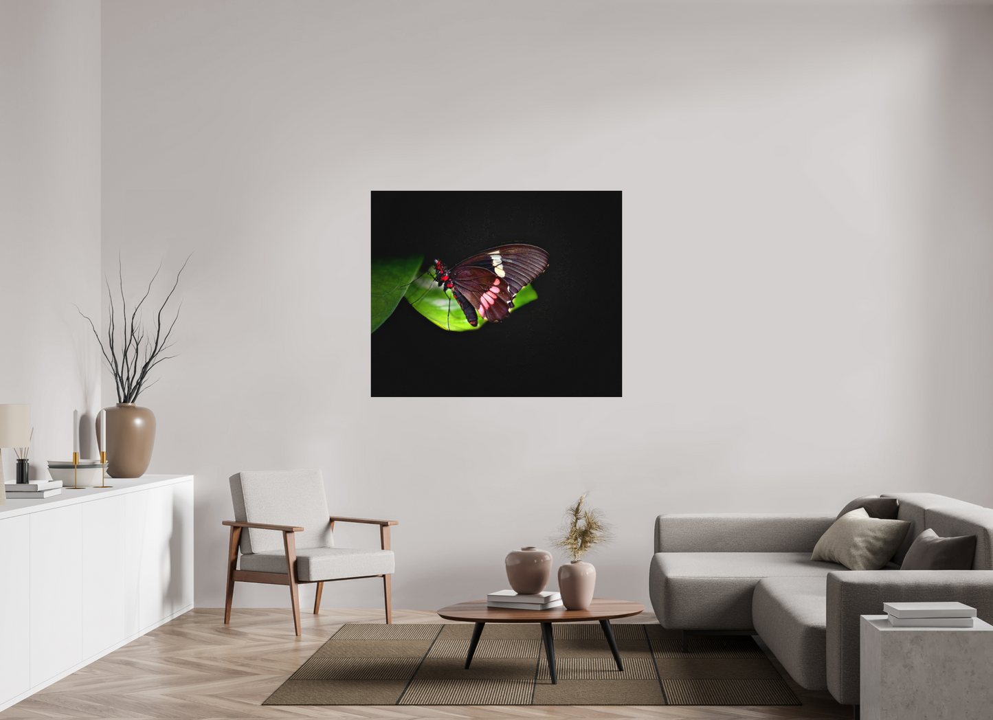 52.3 x 43″, Print on Aluminum Dibon no Glass Velvet Wings