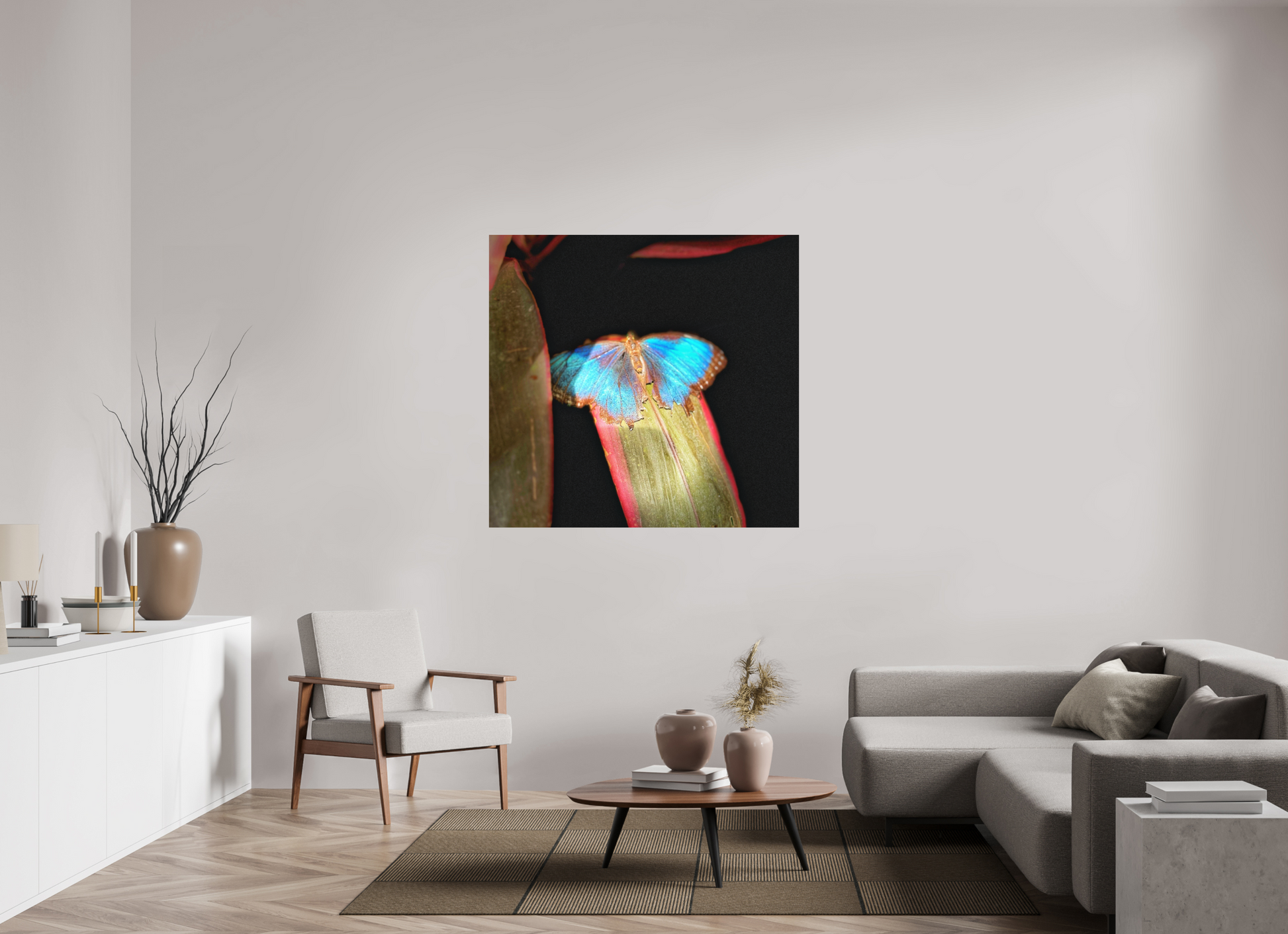 49.8 x 47″, Print on Aluminum Dibon no Glass Blue Reverie