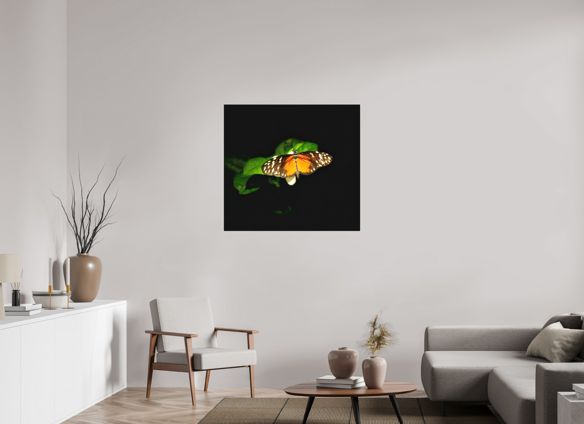 37.8 x 35″, Matte Canvas no Frame Monarch's Pause