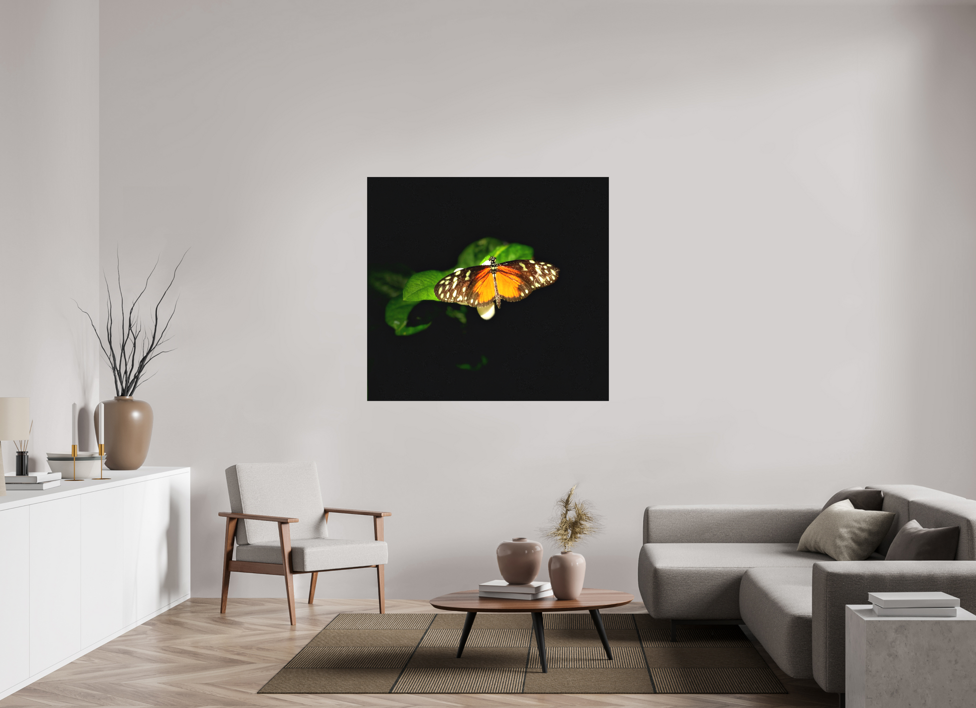 50.8 x 47″, Matte Canvas no Frame Monarch's Pause