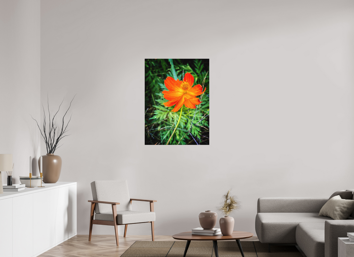 Joy Refuses Stillness — 30 x 40″ room mockup; finish varies by configuration.