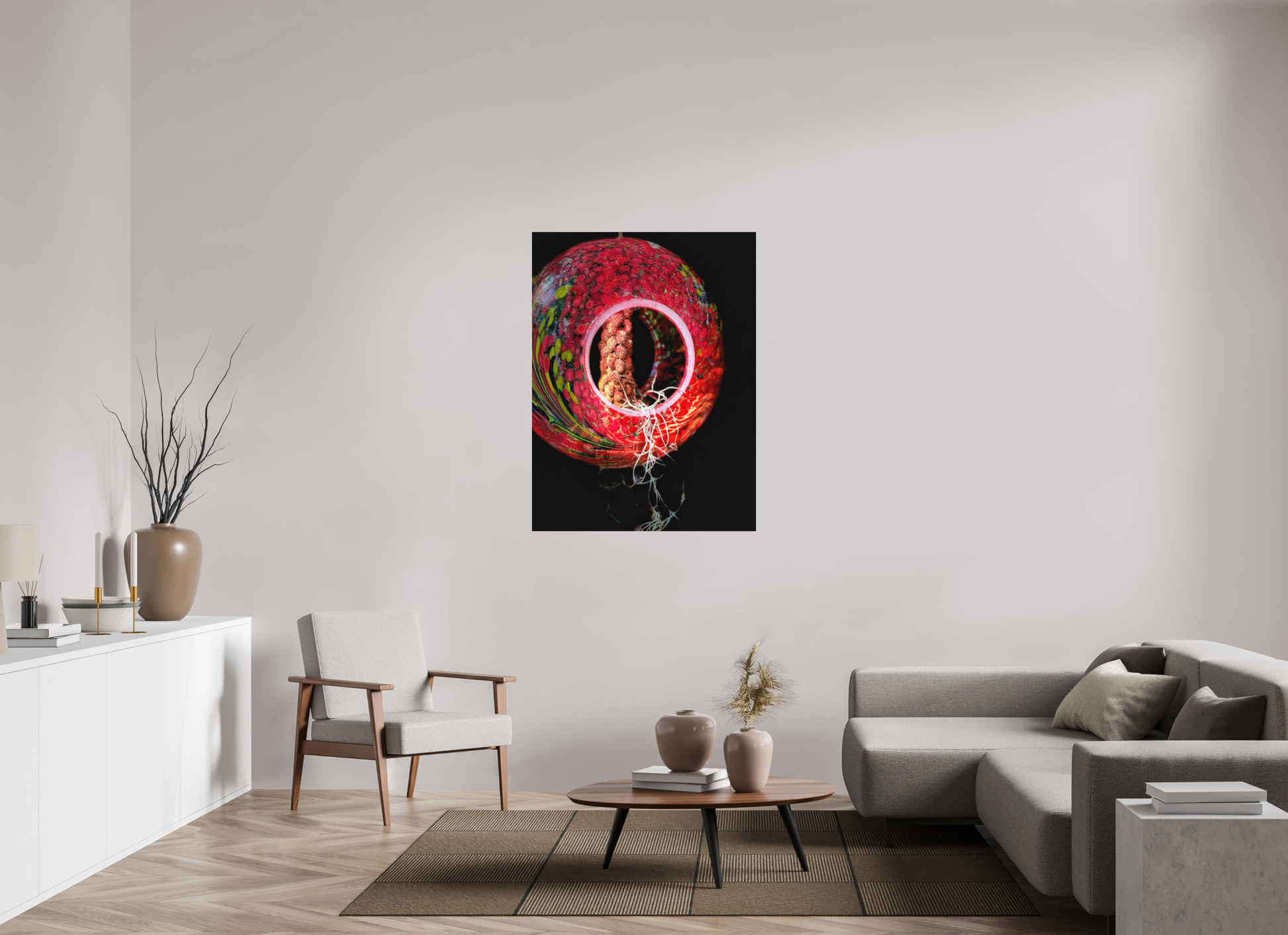36 x 48″, Print on Aluminum Dibon no Glass Crimson Becoming