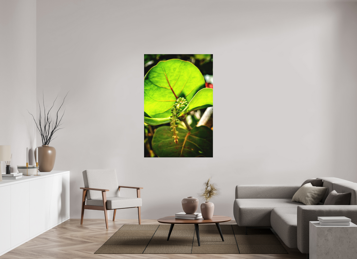 Quiet Abundance — 40 x 60″ room mockup; finish varies by configuration.