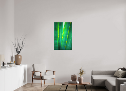 Written in Green — 24 x 36″ room mockup; finish varies by configuration.