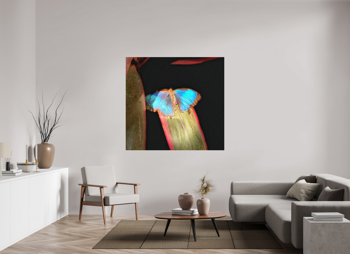 58.2 x 55″, Print on Aluminum Dibon no Glass Blue Reverie