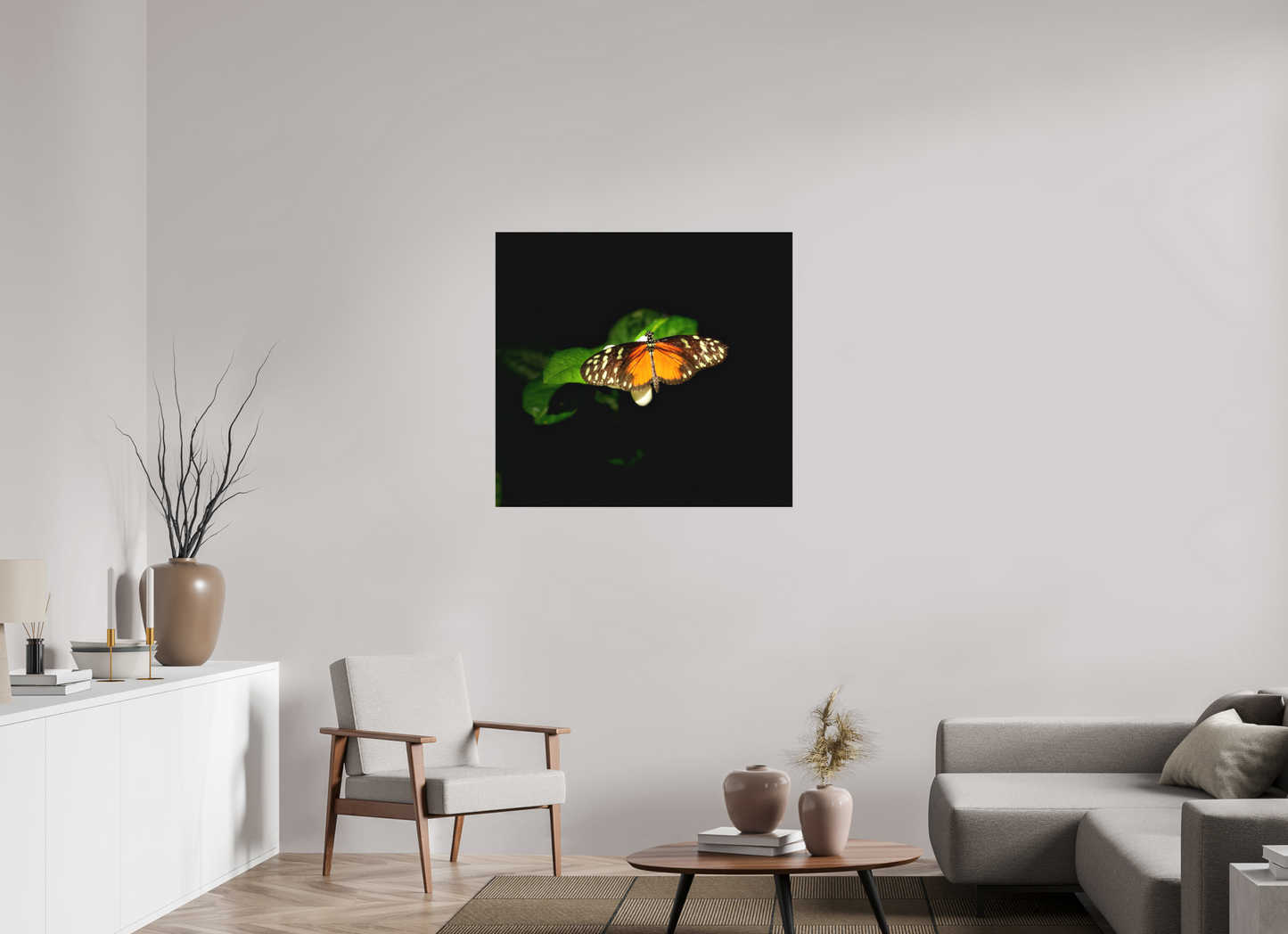 37.8 x 35″, Print on Aluminum Dibon no Glass Monarch's Pause