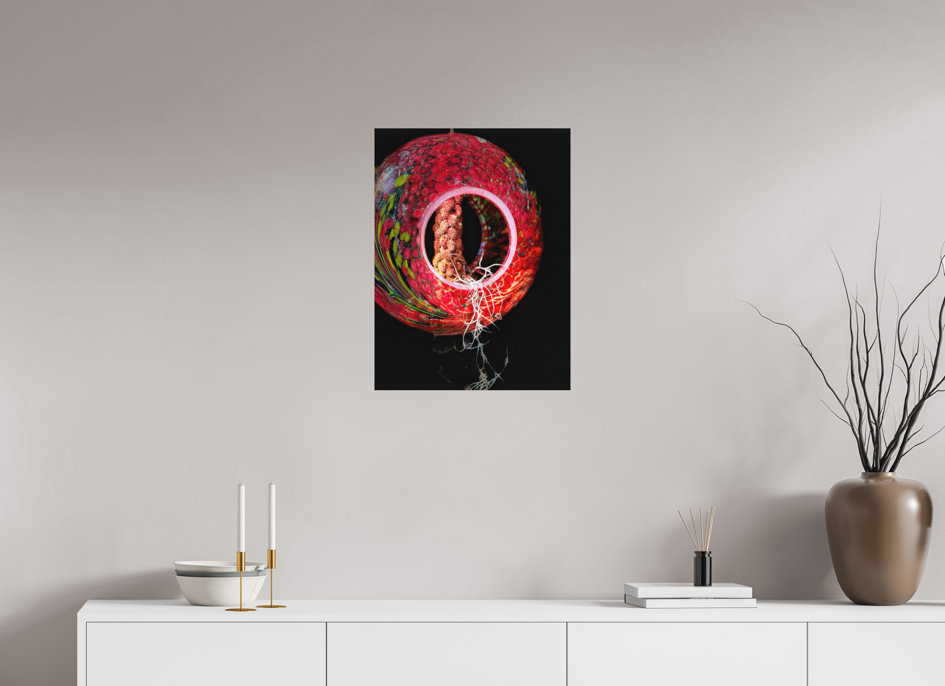 18 x 24″, Print on Aluminum Dibon no Glass Crimson Becoming