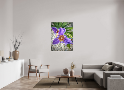 Violet Messenger — 36 x 48″ room mockup; finish varies by configuration.