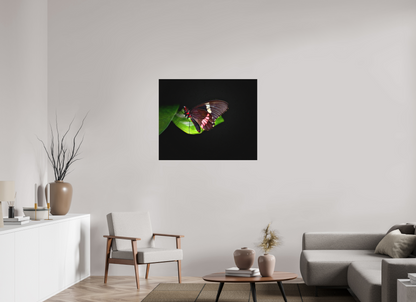 Velvet Wings — 38.9 x 32″ room mockup; finish varies by configuration.