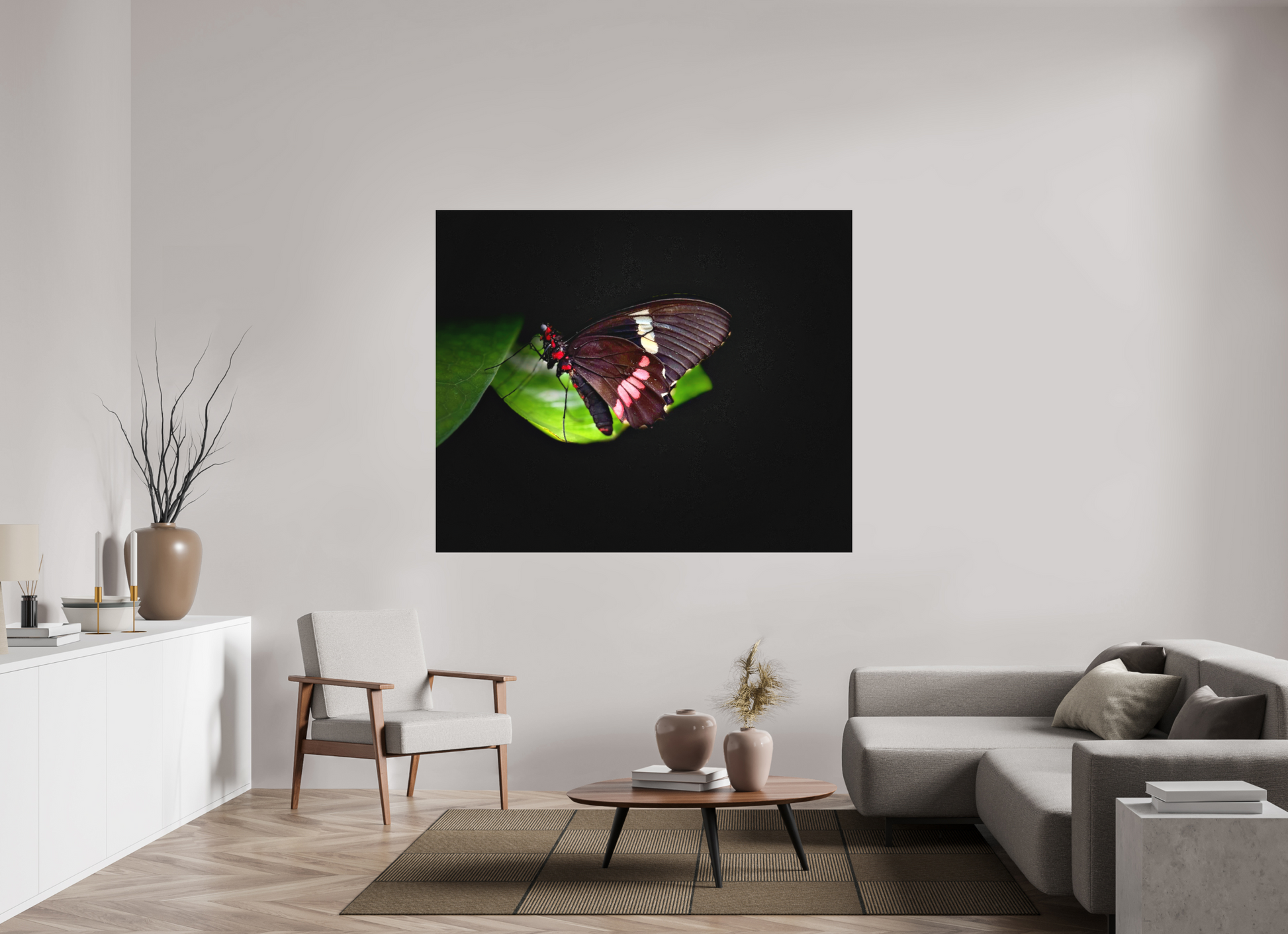 66.9 x 55″, Print on Aluminum Dibon no Glass Velvet Wings